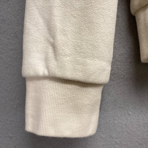 Odeyalo Sweatshirt Womens Small Cream Quarter Zip Soft Cotton Oversized - Picture 12 of 13